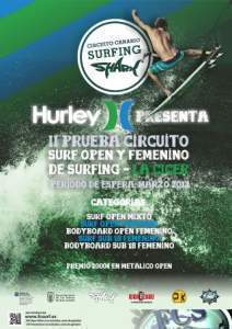 II Prueba Circuito Surf Open y Femeníno de Surfing para el 23 y 24 de Marzo