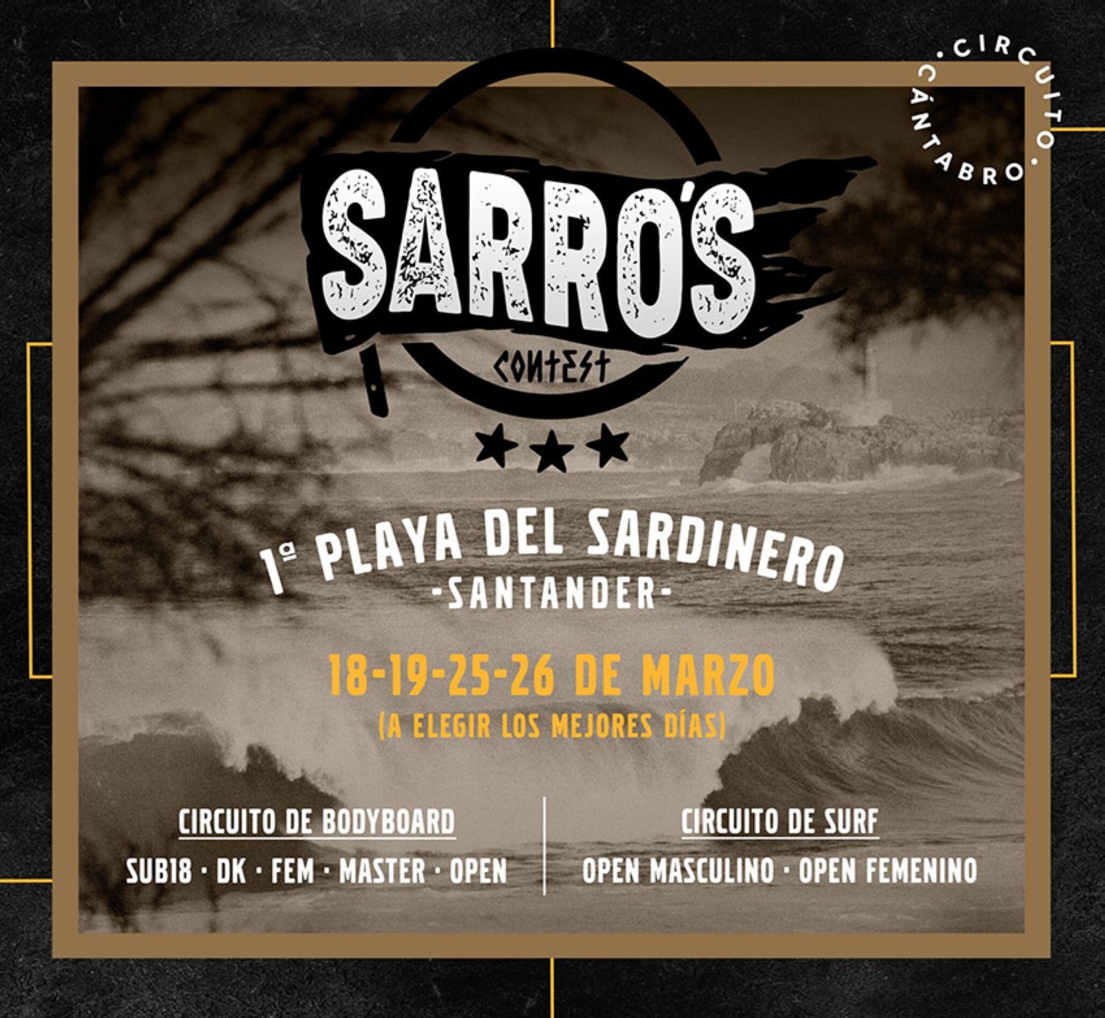 El campeonato de surf y bodyboard Sarros Contest 2023 este finde