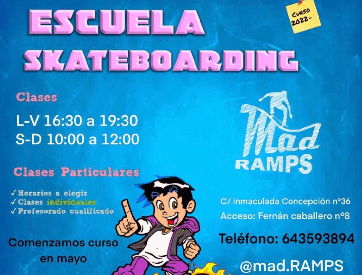 Escuela skate Mad Ramps en Madrid