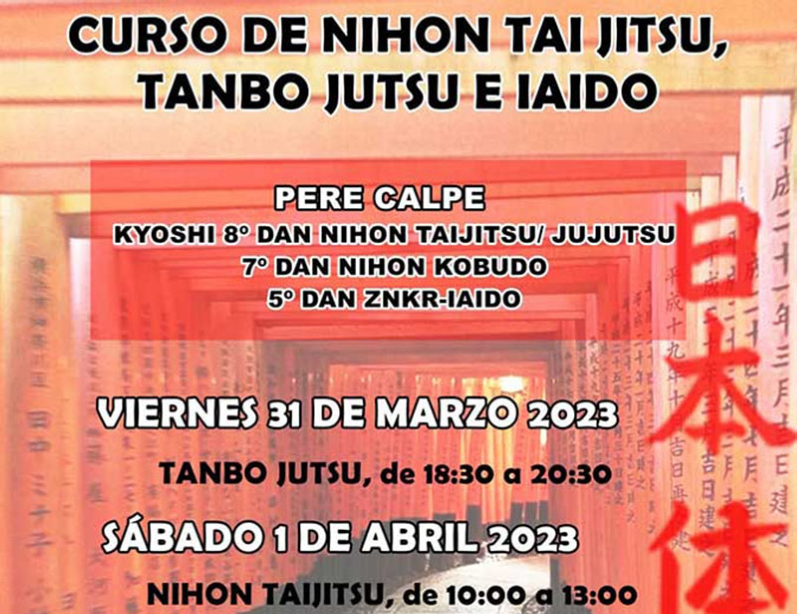 Curso de Nihon Tai Jitsu, Tanbo Jutsu e Iaido