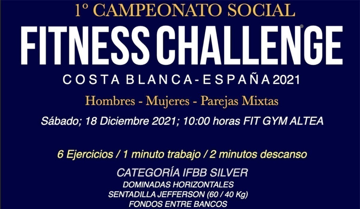 El 1º Campeonato Social de FITNESS CHALLENGE en Altea