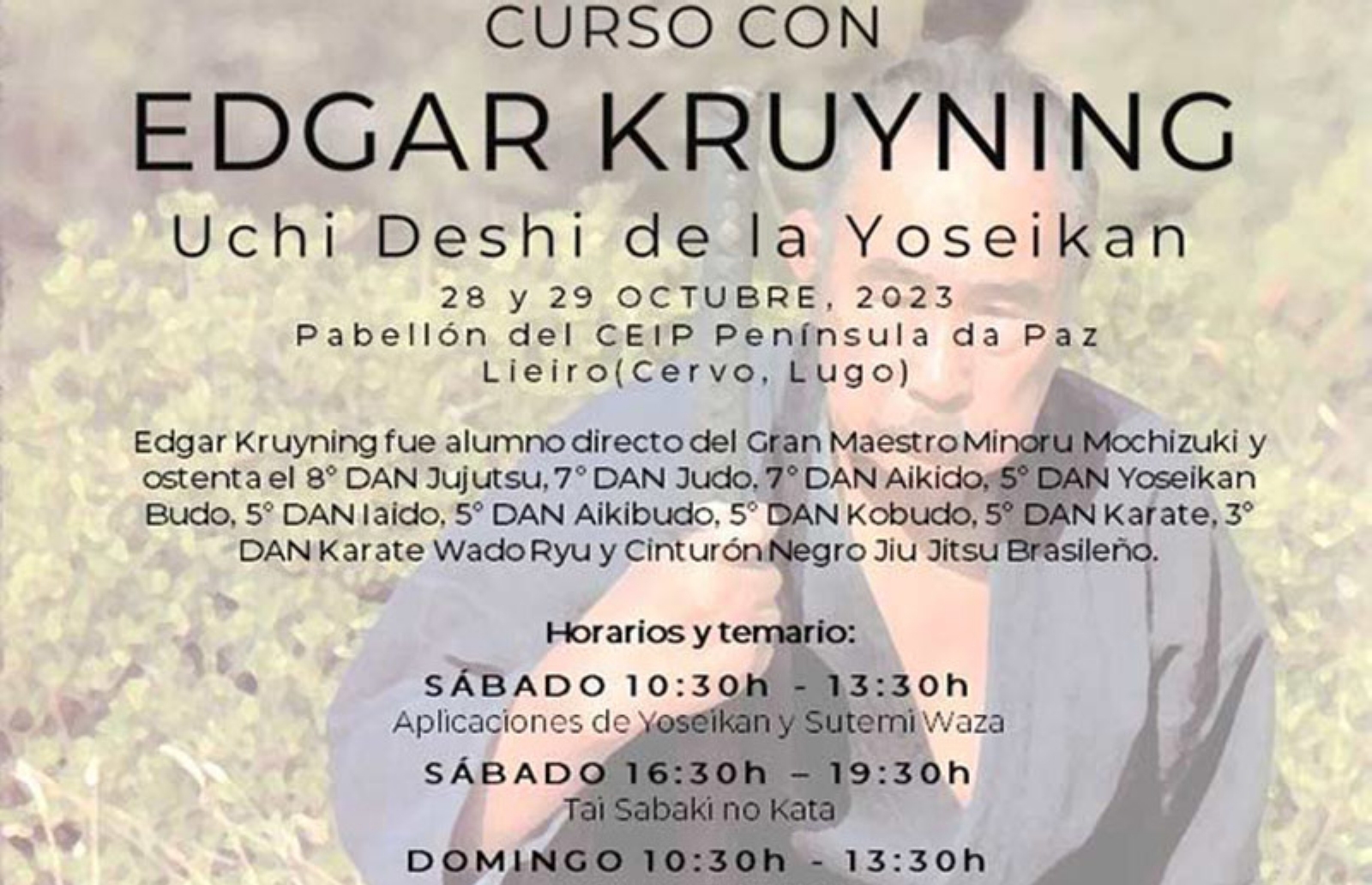 El Maestro Edgar Kruyning impartirá curso en Lugo