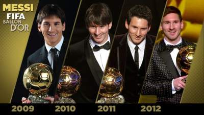 Leo Messi póker en balones de oro