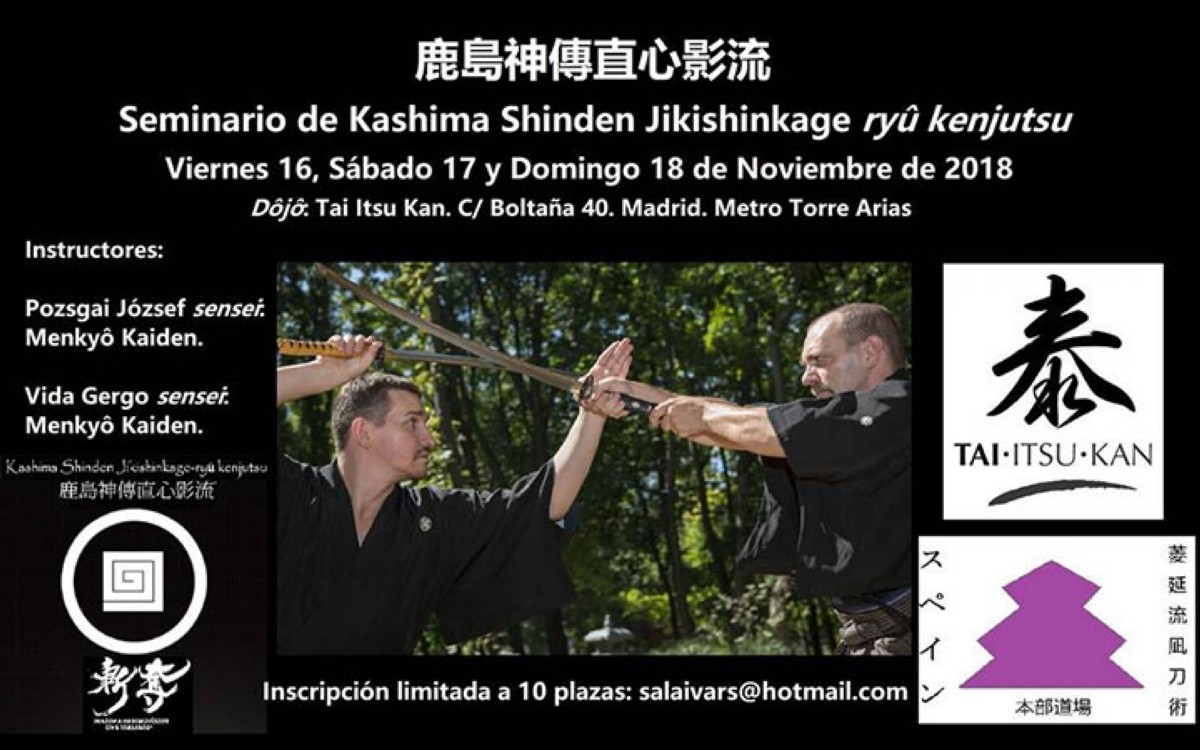 I Seminario en España de Kashima Shinden Jikishikage ryu ken