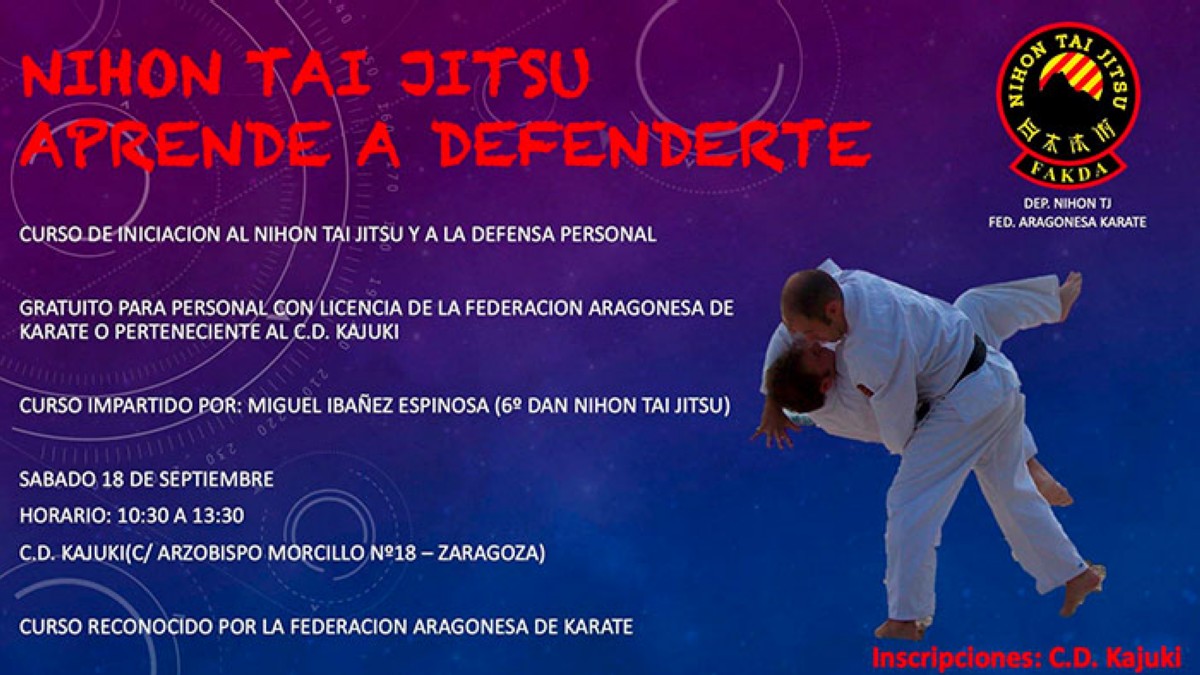 Nihon Tai Jitsu y defensa personal, curso de iniciación