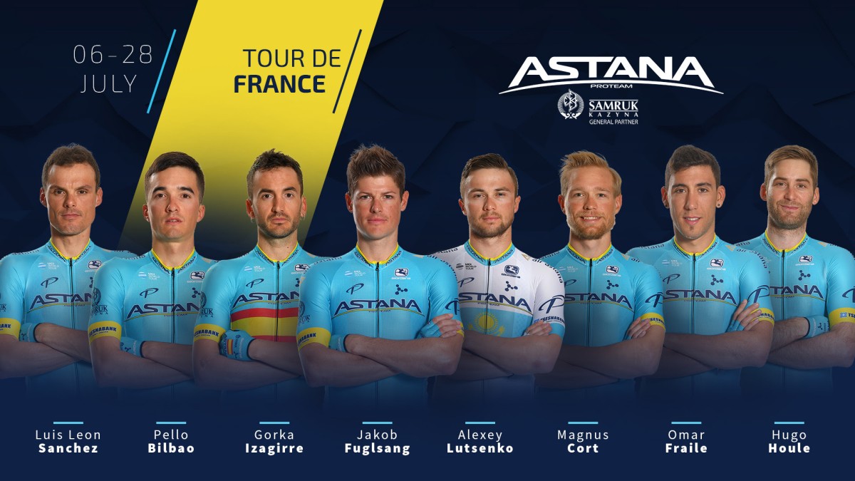 Alineación del Astana Team para el Tour de Francia 2019