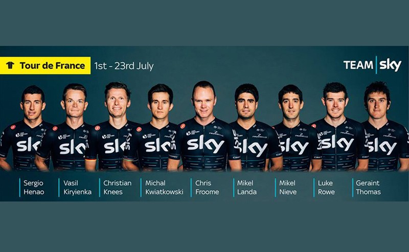 Alineación TOP del Team Sky para acompañar a Chris Froome en el Tour de Francia