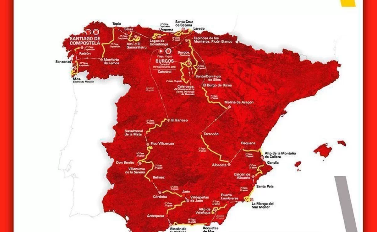 Así es el recorrido de La Vuelta 2021 que comenzará en Burgos el 14 de agosto