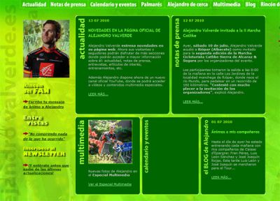 Alejandro Valverde renueva su página web