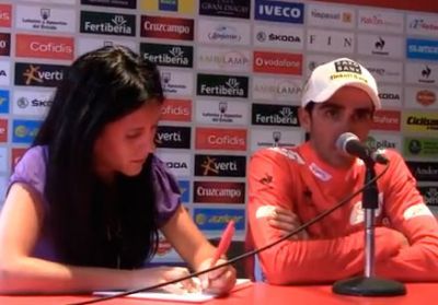 Rueda de prensa de Alberto Contador tras Fuente Dé