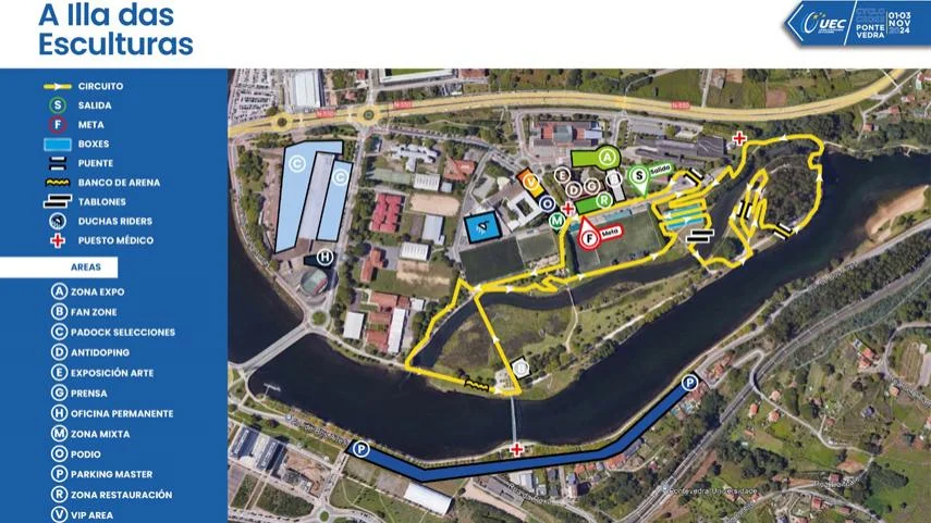 El circuito del Campeonato de Europa de Ciclocross Pontevedra 2024 al detalle