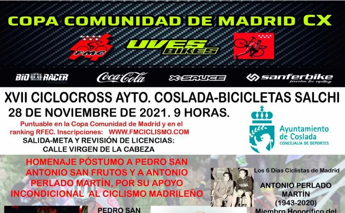 El Gran Premio del Ayuntamiento de Coslada ciclocross regresará este domingo 28 de noviembre