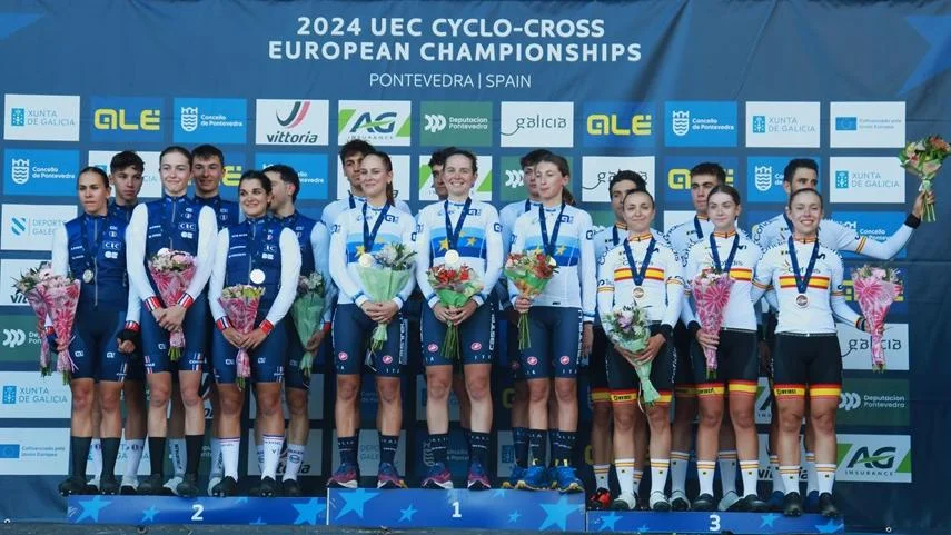 España logra el bronce en el Team Relay del Campeonato de Europa de ciclocross 2024 que se disputa en Pontevedra