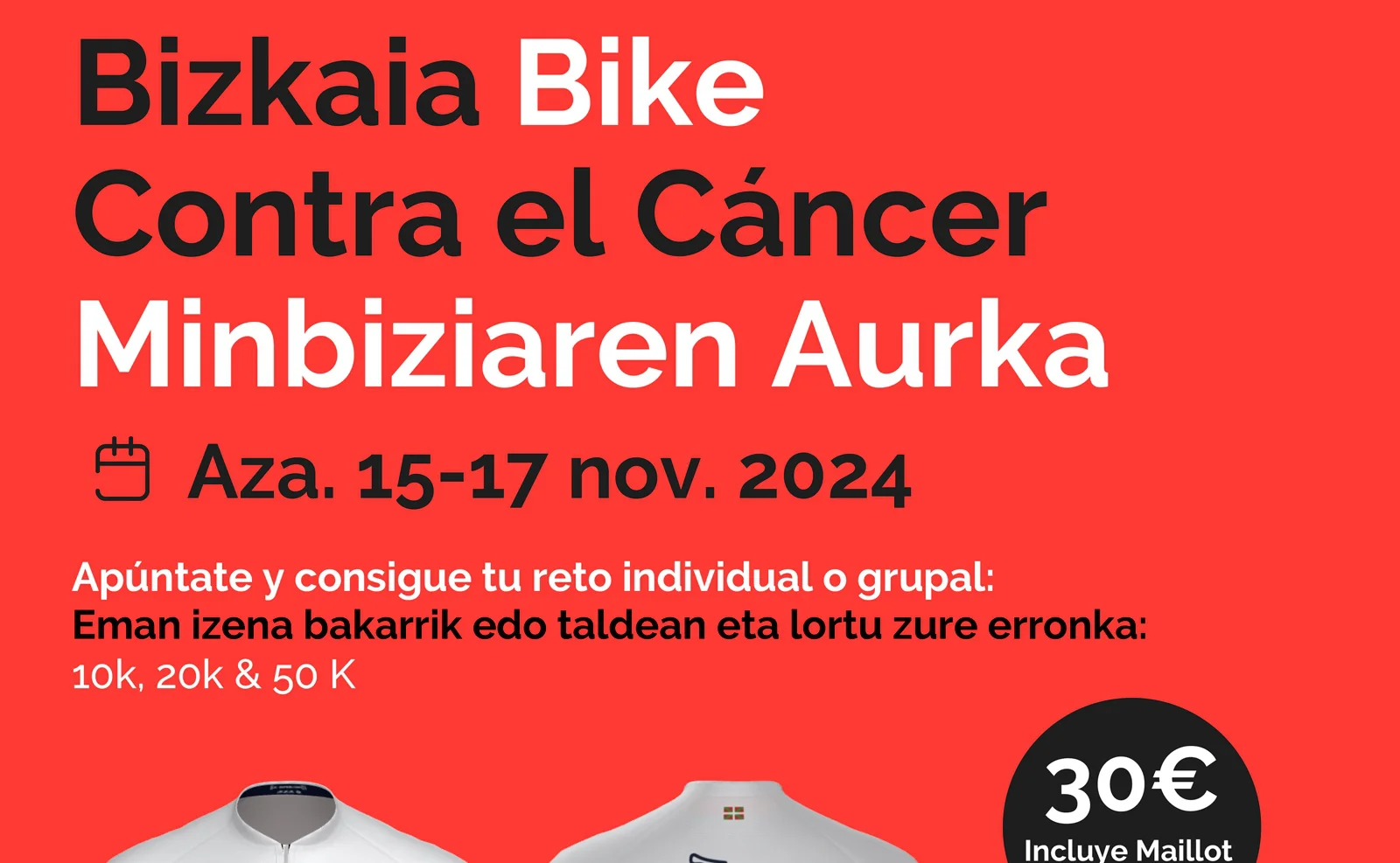 Únete a la I Bizkaia Bike contra el Cáncer: Inscripciones abiertas hasta el 31 de julio