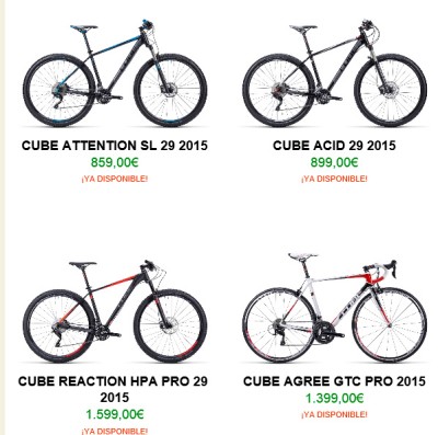 La gama Cube 2015 ya disponible en biciandbike