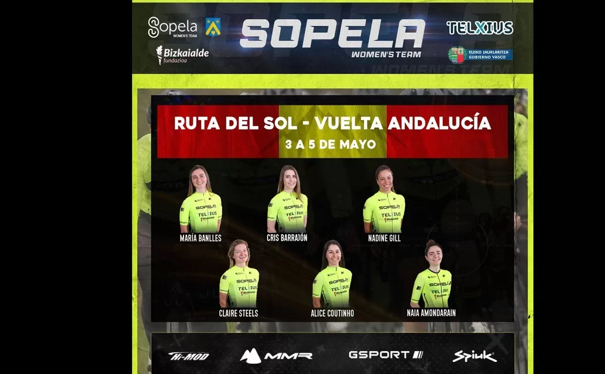 La Vuelta a Andalucía Women primera cita para un intenso mes de mayo para el Sopela Women Team