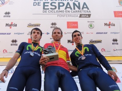 Movistar Team arrasa en la crono de Ponferrada