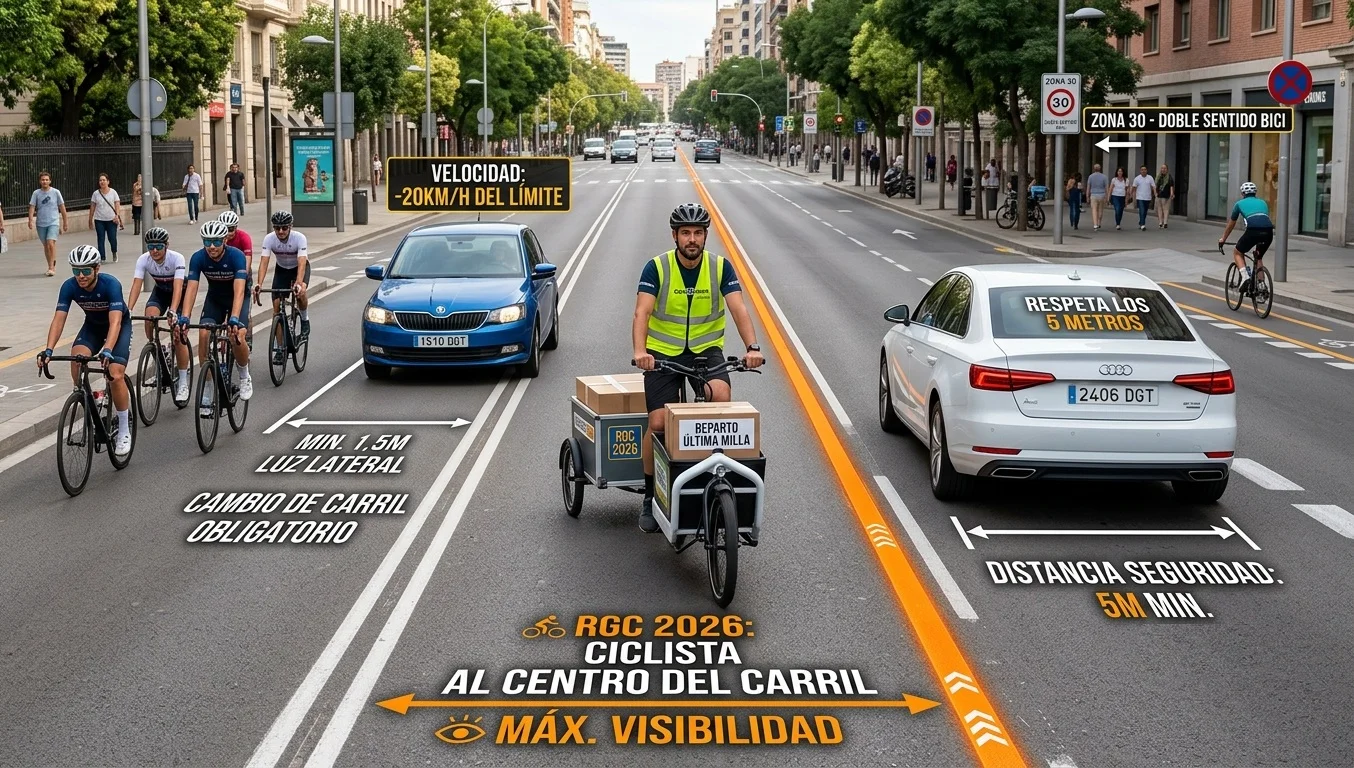 Multas y nuevas normas de la DGT para ciclistas con el cambio del Reglamento de Circulación