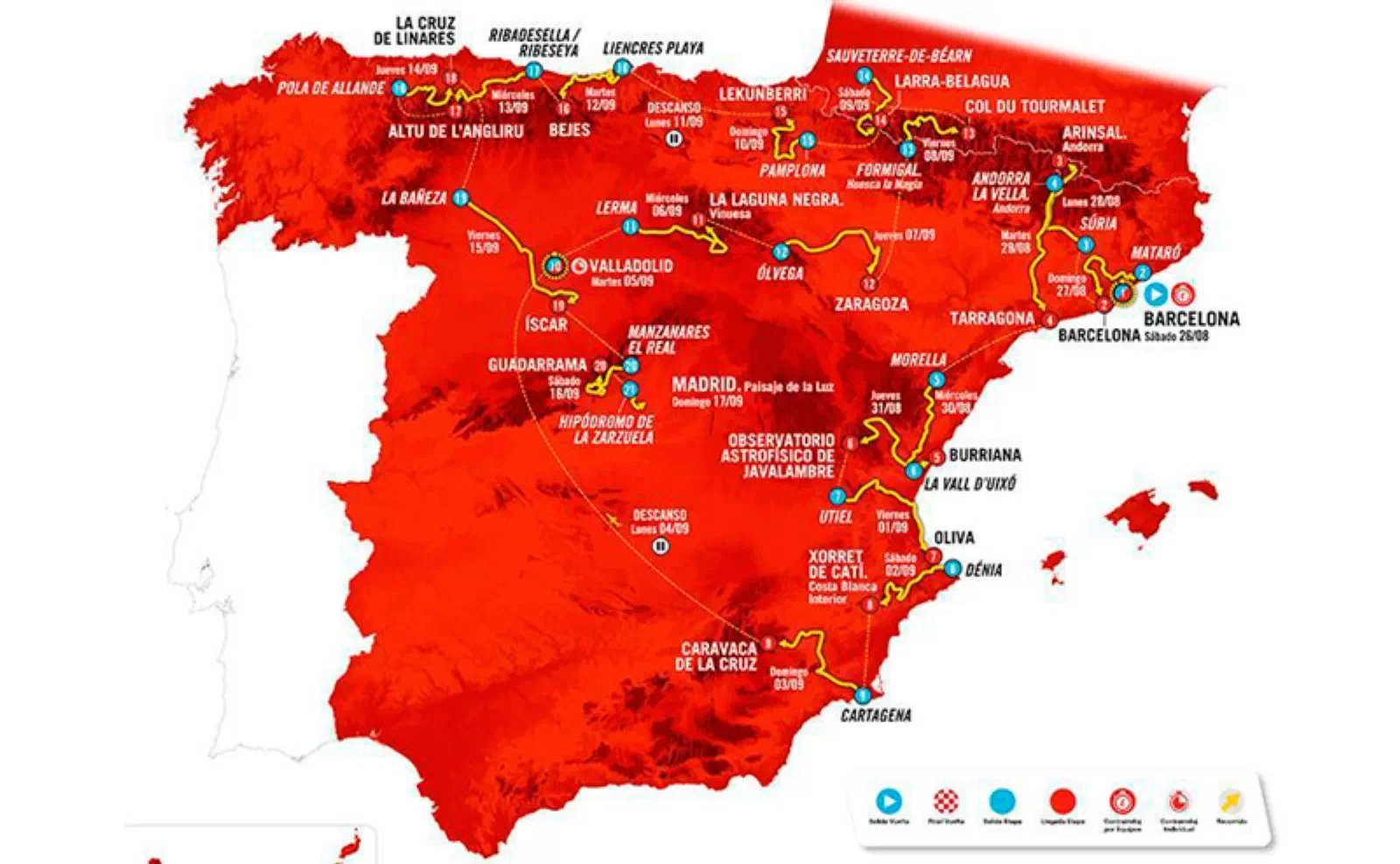 Nueve comunidades autónomas y tres países, así será La Vuelta 2023 que subirá Tourmalet y Angliru