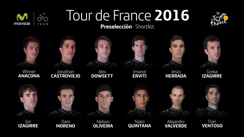 Preselección de Movistar Team para el Tour de Francia