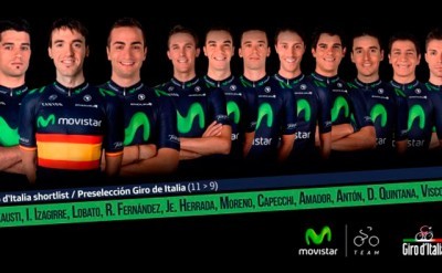 Preselección de Movistar Team para el Giro de Italia 2015
