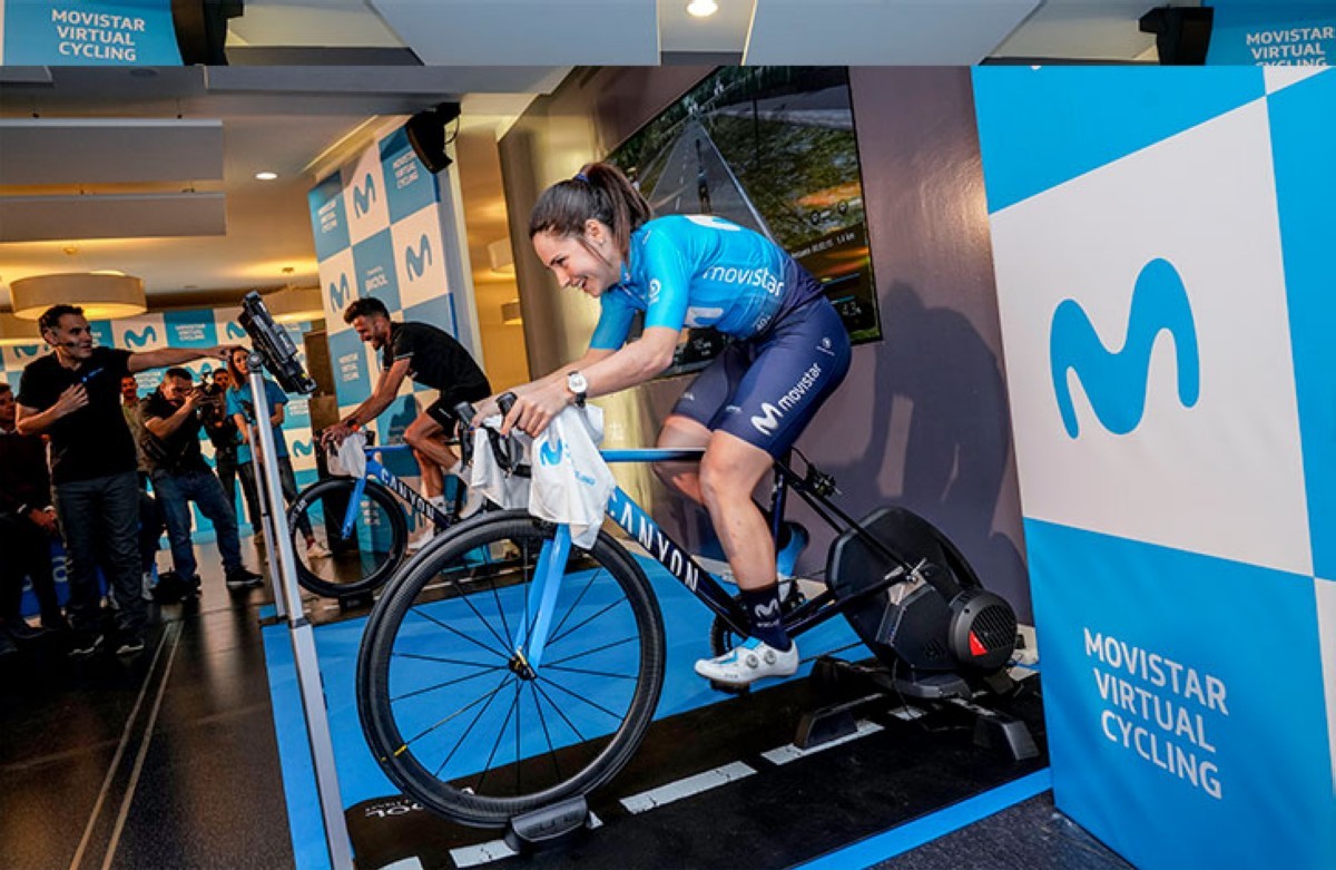 Primera prueba presencial del Movistar Virtual Cycling