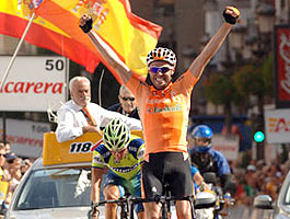 Samuel Sánchez le da a Euskaltel su primera victoria en la Vuelta