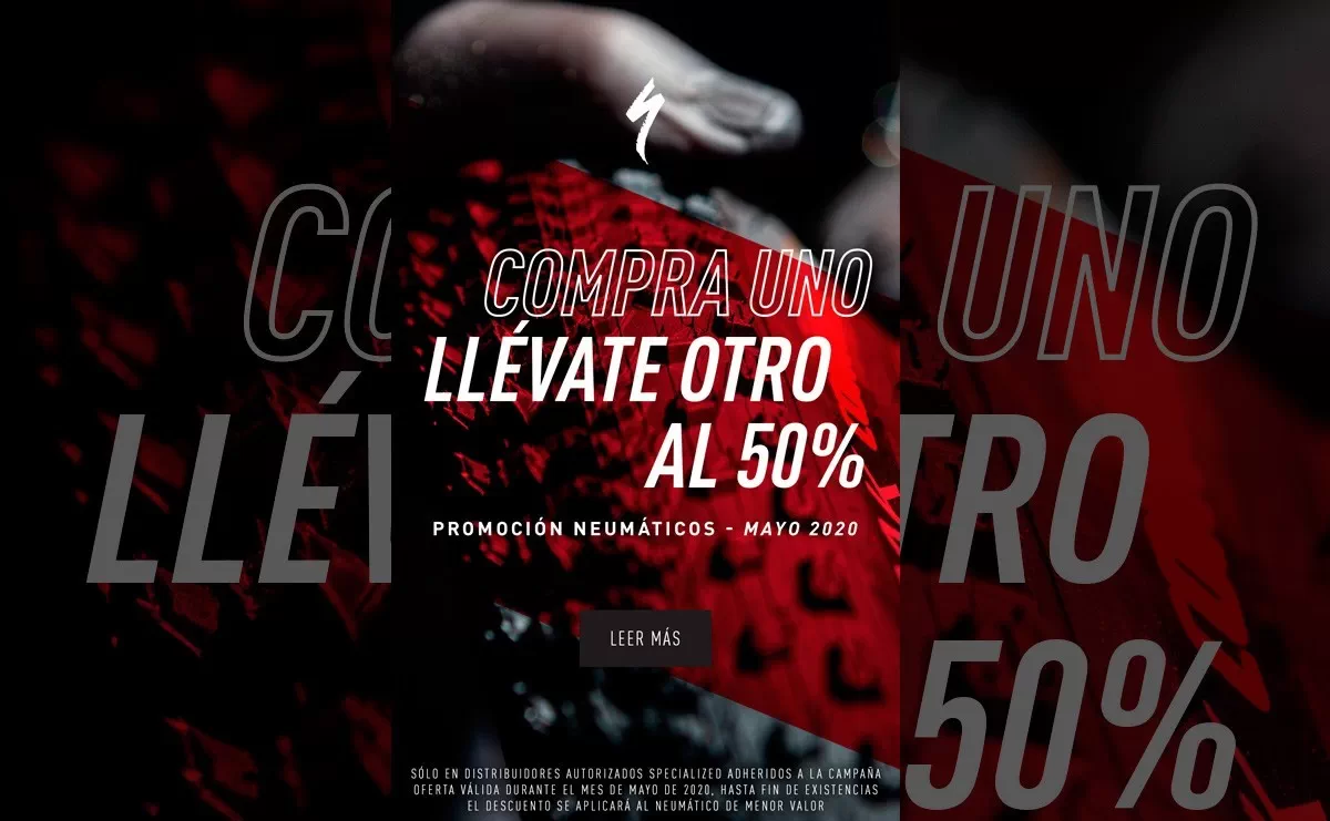 Segundo neumático Specialized a mitad de precio durante el mes de Mayo