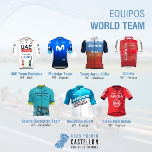 Siete equipos WorldTour participarán en el Gran Premio Castellón - Ruta de la Cerámica