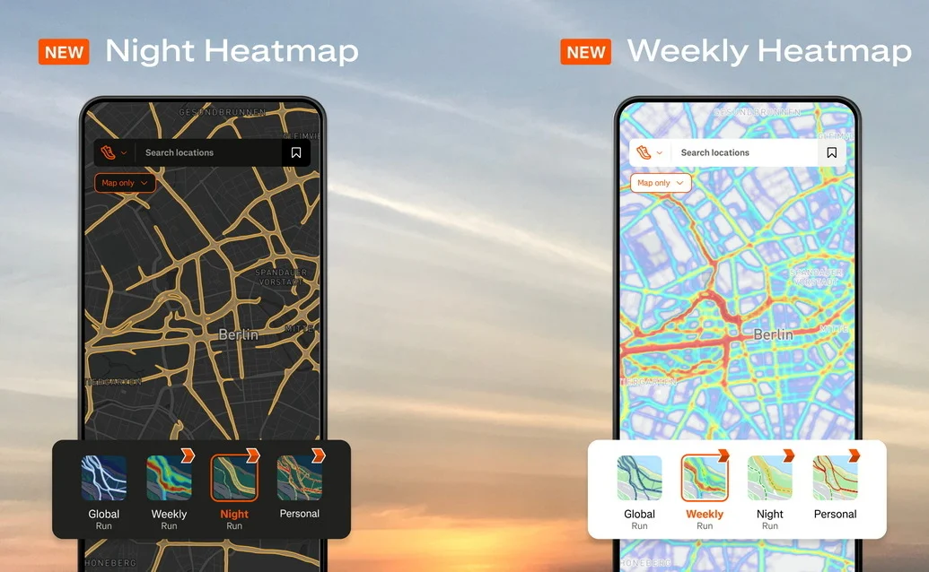 Strava amplía sus herramientas de mapeo con los mapas de actividad nocturnos y semanales