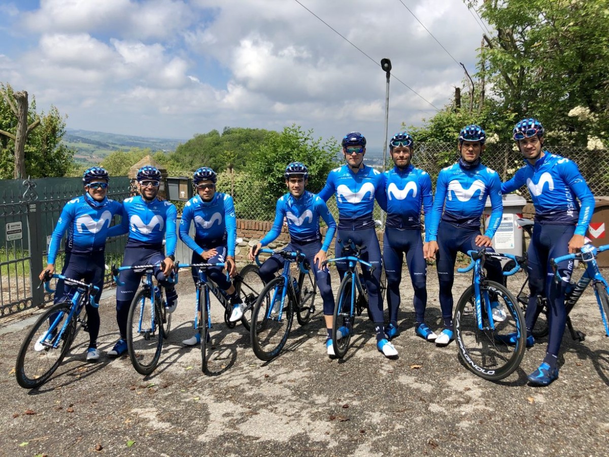 Último entrenamiento del Movistar Team antes del Giro de Italia