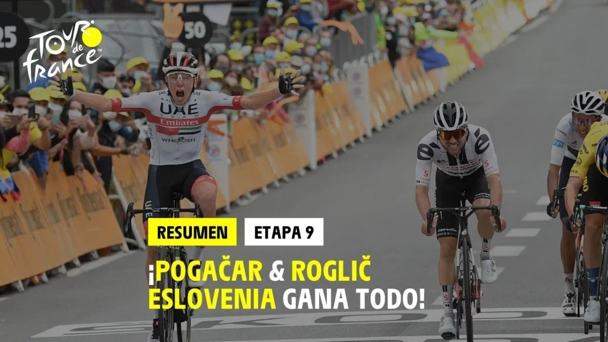 Vídeo Tour de Francia: Tadej Pogačar  se lleva la etapa, Roglic es el nuevo líder